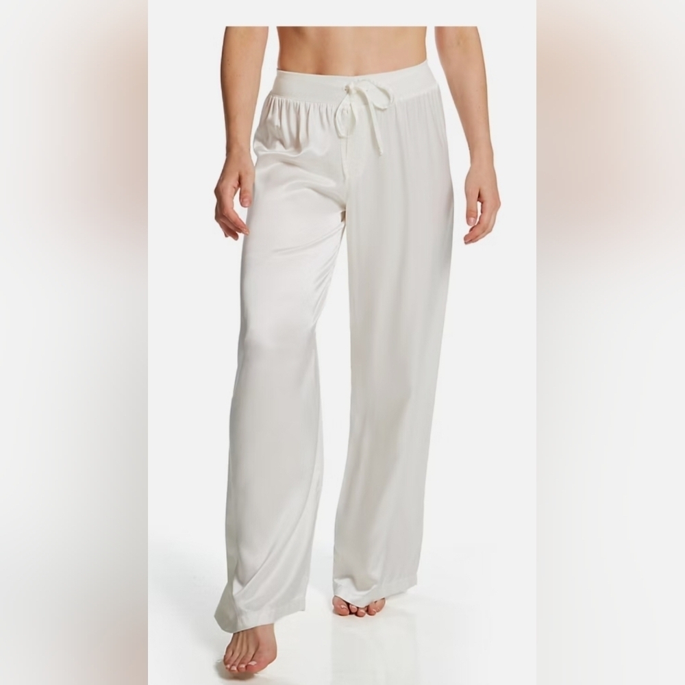 PJ Harlow Women's Jolie Satin Pant Eggnog Sz. Small